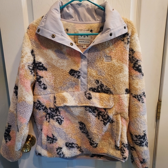 Billabong Jackets & Blazers - Billabong Women's Adventure Division Multicolor Fleece Sherpa Jacket Pullover